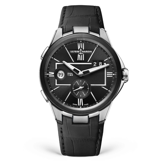 Ulysse Nardin Blast Stainless Steel 42 MM - Black Leather Strap - Black Dial - 243-20/42