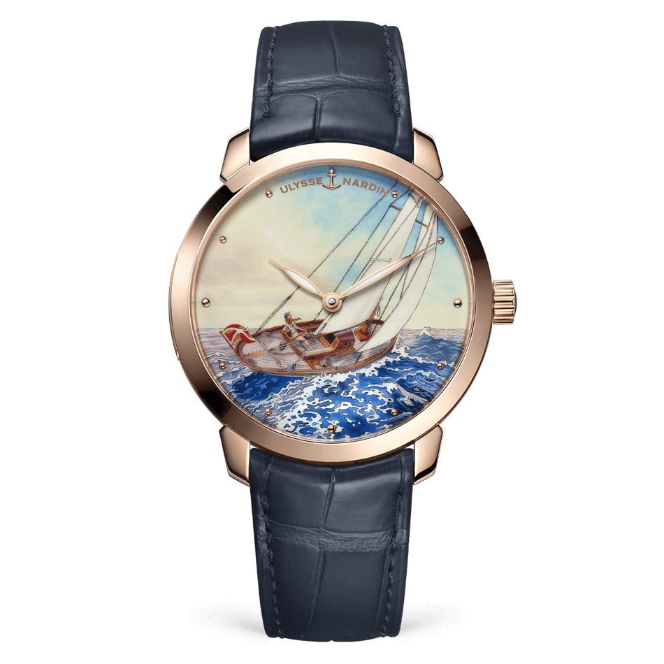 Ulysse Nardin Classico Rose Gold 40 MM - Blue Leather Strap - Blue Artistic Dial - 3202-136LE-2/MANARA.01