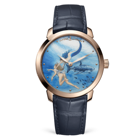 Ulysse Nardin Classico Rose Gold 40 MM - Blue Leather Strap - Blue Artistic Dial - 3202-136LE-2/MANARA.05