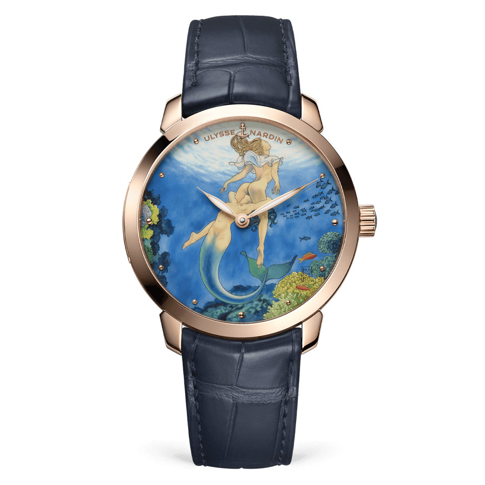 Ulysse Nardin Classico Rose Gold 40 MM - Blue Leather Strap - Blue Artistic Dial - 3202-136LE-2/MANARA.06