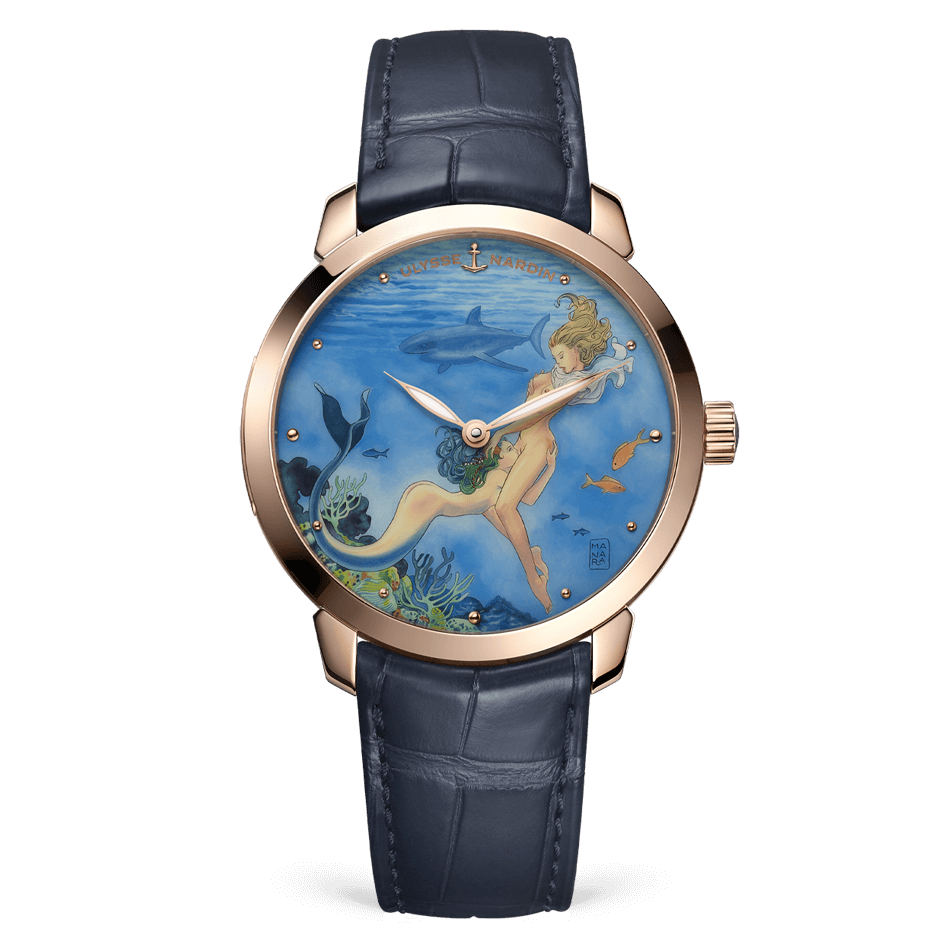 Ulysse Nardin Classico Rose Gold 40 MM - Blue Leather Strap - Blue Artistic Dial - 3202-136LE-2/MANARA.08