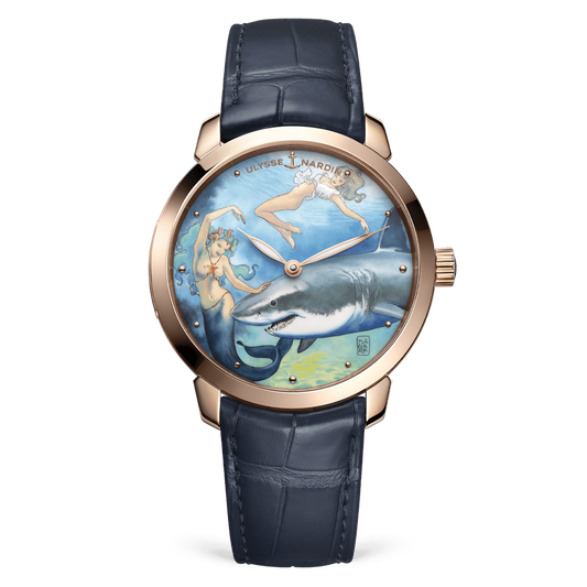 Ulysse Nardin Classico Rose Gold 40 MM - Blue Leather Strap - Blue Artistic Dial - 3202-136LE-2/MANARA.09