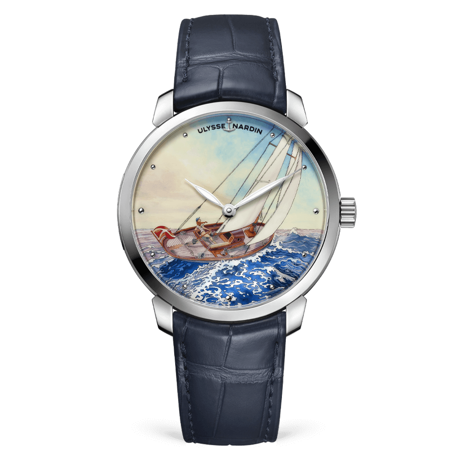 Ulysse Nardin Classico Stainless Steel 40 MM -  Blue Leather Strap - Blue Artistic Dial - 3203-136LE-2/MANARA.01