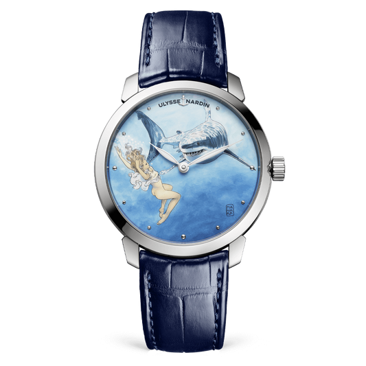 Ulysse Nardin Classico Stainless Steel 40 MM -  Blue Leather Strap - Blue Artistic Dial - 3203-136LE-2/MANARA.04