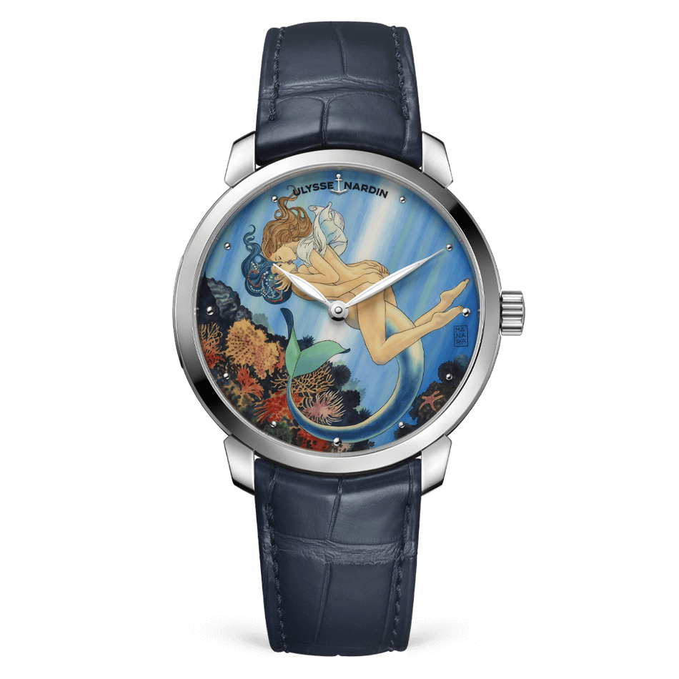 Ulysse Nardin Classico Stainless Steel 40 MM -  Blue Leather Strap - Blue Artistic Dial - 3203-136LE-2/MANARA.07