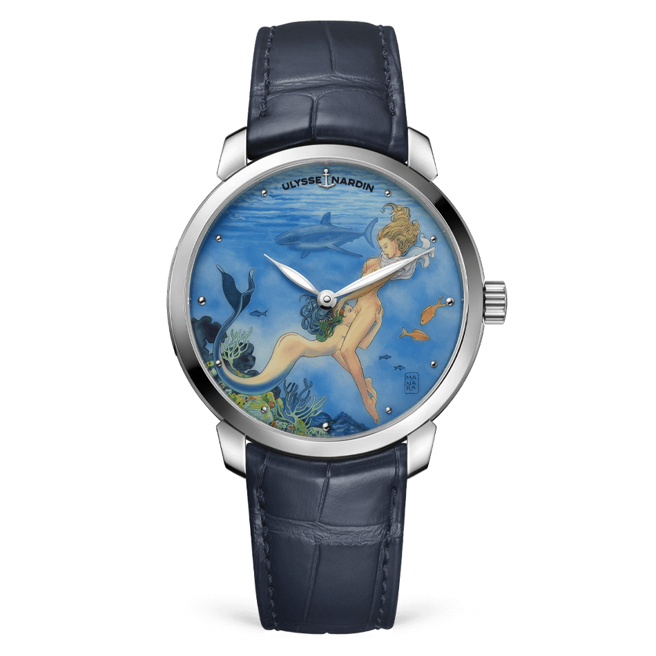 Ulysse Nardin Classico Stainless Steel 40 MM -  Blue Leather Strap - Blue Artistic Dial - 3203-136LE-2/MANARA.08