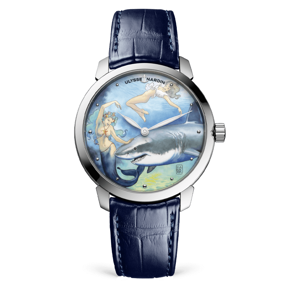 Ulysse Nardin Classico Stainless Steel 40 MM -  Blue Leather Strap - Blue Artistic Dial - 3203-136LE-2/MANARA.09