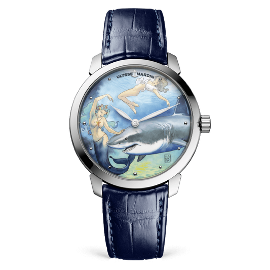 Ulysse Nardin Classico Stainless Steel 40 MM -  Blue Leather Strap - Blue Artistic Dial - 3203-136LE-2/MANARA.09