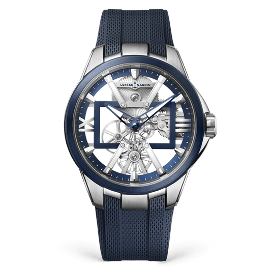 Ulysse Nardin Blast Titanium 42 MM - Blue Rubber Strap - Skeleton Dial - 3713-260-3/03