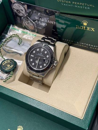 Rolex Titanium Yacht-Master Watch - 42 MM - Oyster Bracelet - Bidirectional Rotatable Bezel - Black Dial - 226627-0001