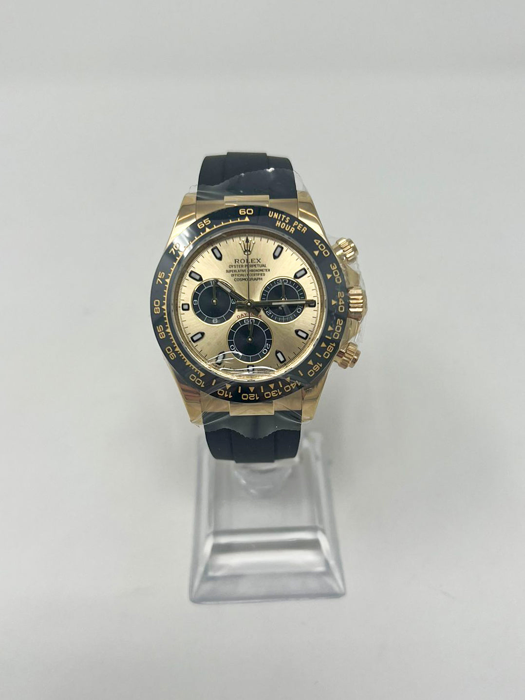 Rolex Yellow Gold Daytona Watch - 40 MM - Oysterflex Strap - Champagne Dial - 116518LN chbkof