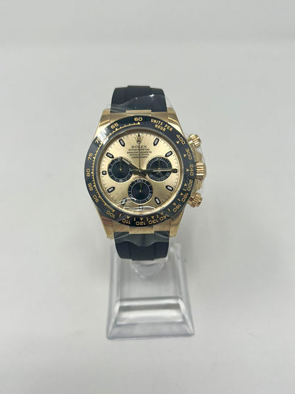 Rolex Yellow Gold Daytona Watch - 40 MM - Oysterflex Strap - Champagne Dial - 116518LN-0048