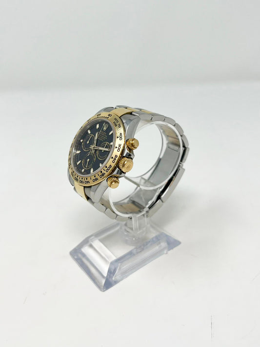 Rolex Oystersteel & Yellow Gold Daytona Watch - 40 MM - Oyster Bracelet - Black Dial - 116503 bki