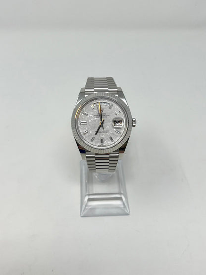 Rolex Presidential Platinum Day-Date 40MM - President Bracelet Watch - Meteorite Baguette Dial - 228236-0011