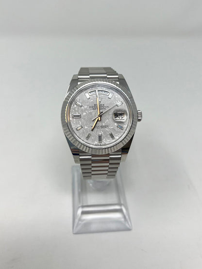 Rolex Presidential Platinum Day-Date 40MM - President Bracelet Watch - Meteorite Baguette Dial - 228236-0011