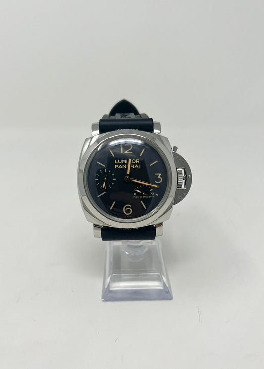 Panerai Luminor 1950 Stainless Steel 47 MM - Black Leather Strap - Black Dial - PAM00423