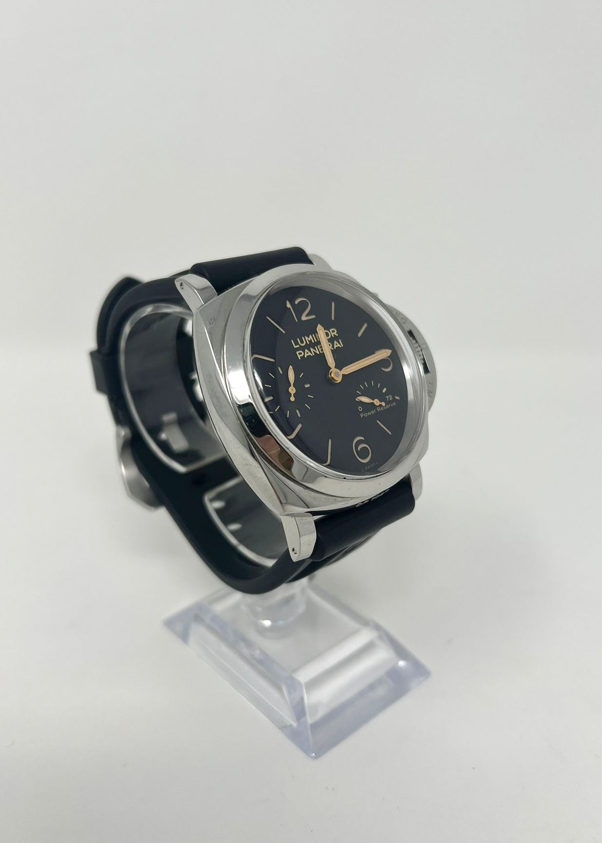 Panerai Luminor 1950 Stainless Steel 47 MM - Black Leather Strap - Black Dial - PAM00423