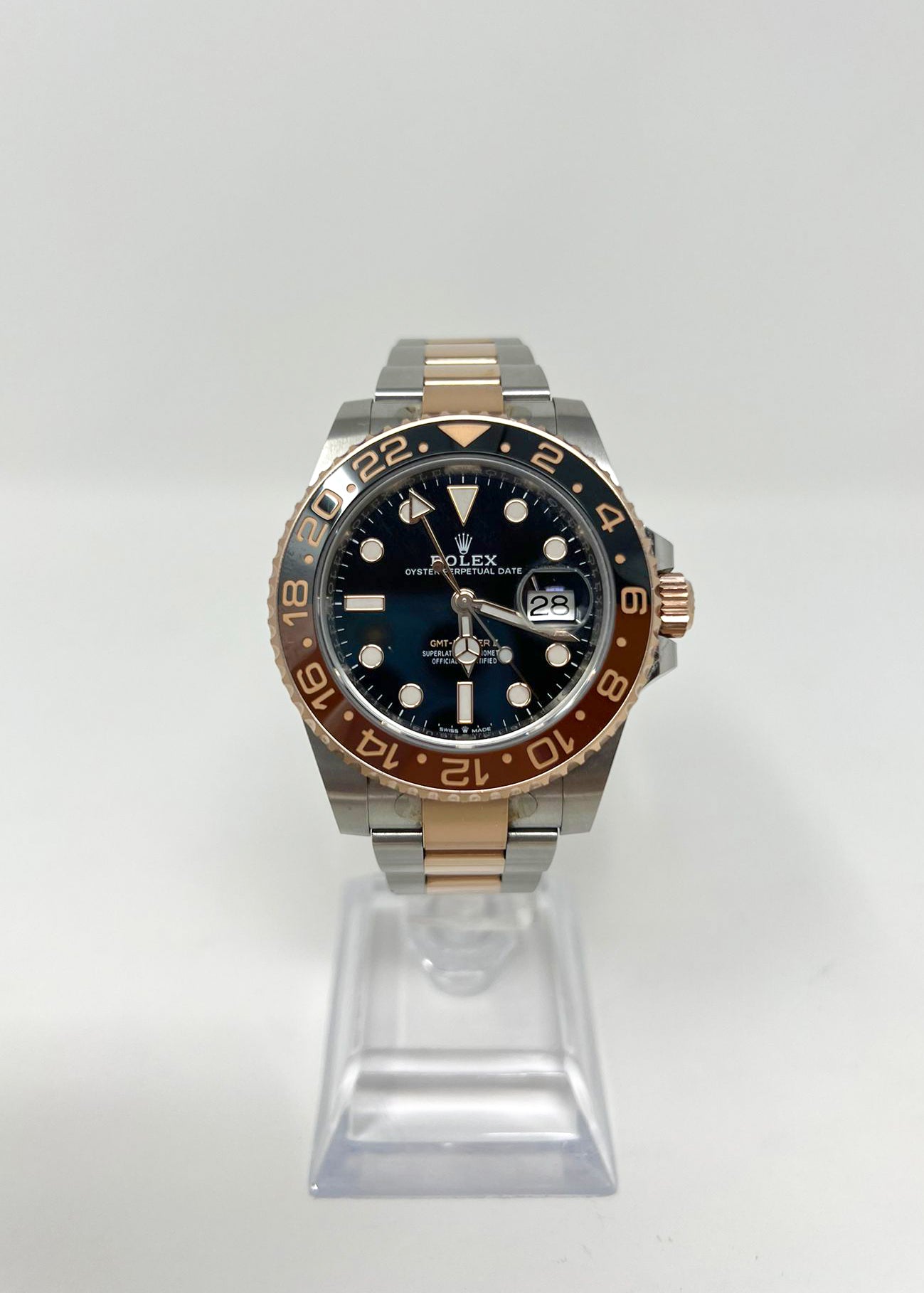 Rolex Stainless Steel & Everose Gold GMT-Master II Watch - 40 MM - Oyster Bracelet - Black Dial - 126711CHNR bk