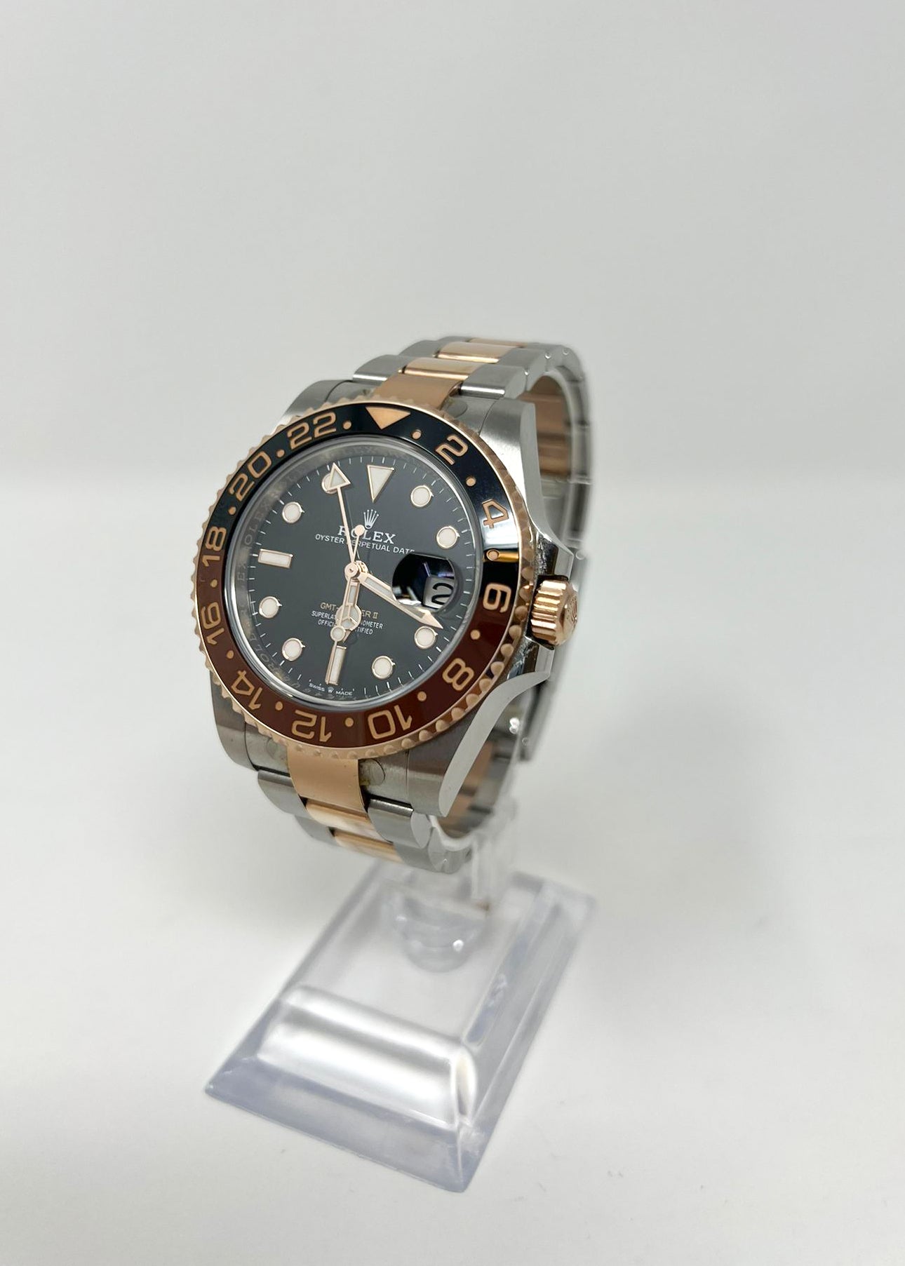 Rolex Stainless Steel & Everose Gold GMT-Master II Watch - 40 MM - Oyster Bracelet - Black Dial - 126711CHNR bk