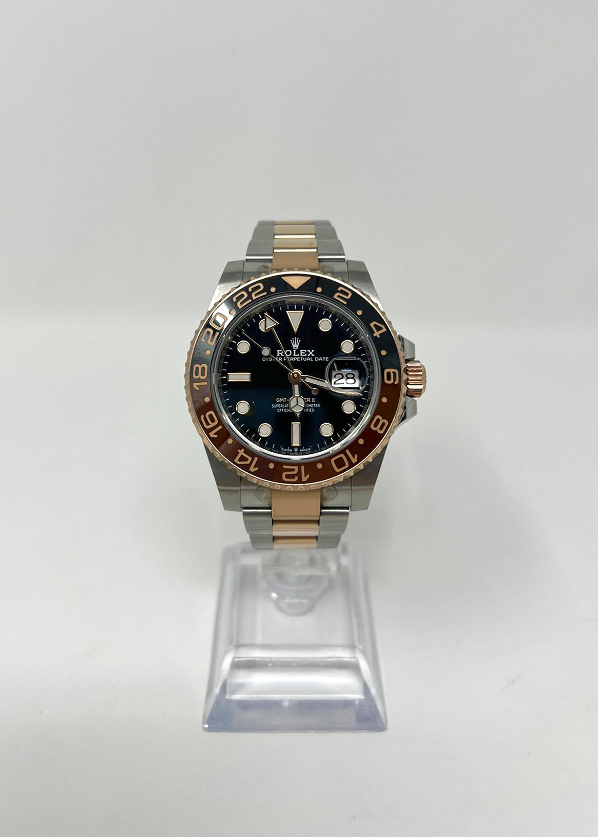 Rolex Stainless Steel & Everose Gold GMT-Master II Watch - 40 MM - Oyster Bracelet - Black Dial - 126711CHNR bk