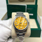 Rolex Stainless Steel Oyster Perpetual no date Watch - 41 MM - Oyster Bracelet - Yellow Dial -  124300 yio