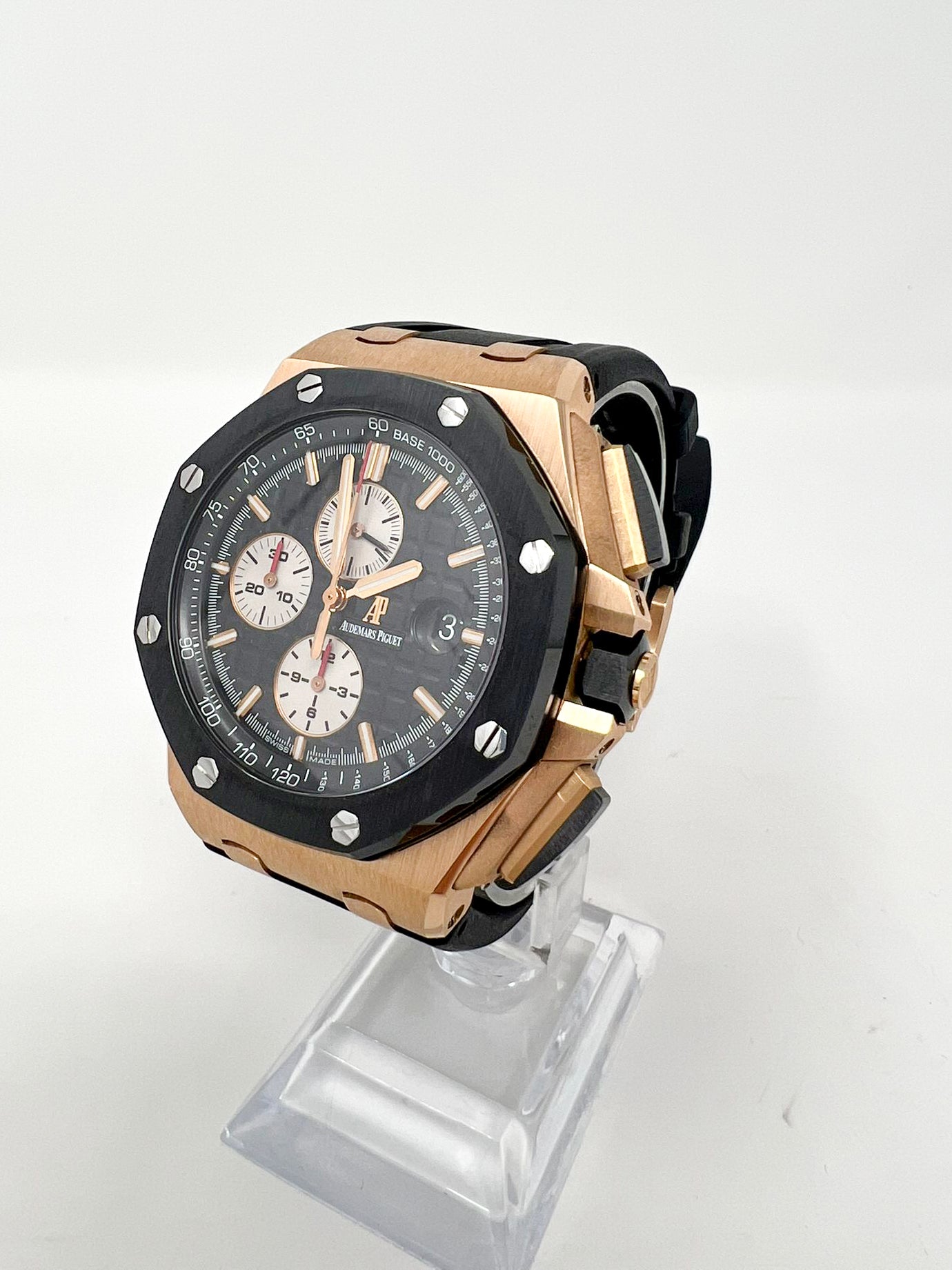 Audemars Piguet Royal Oak Offshore Rose Gold 44 MM - Black Rubber Strap - Black Ceramic Bezel - Black Dial - 26400RO.OO.A002CA.01