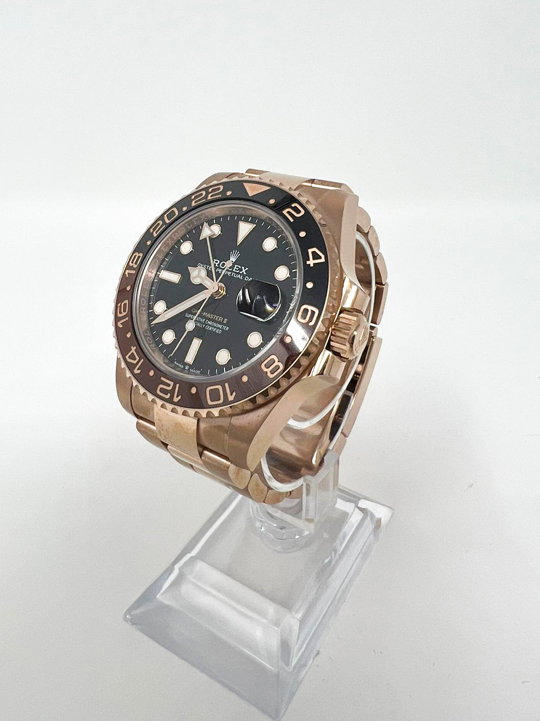 Rolex Rootbeer Everose Gold GMT-Master II  Watch - 40 MM - Oyster Bracelet - Black Dial - 126715CHNR bk