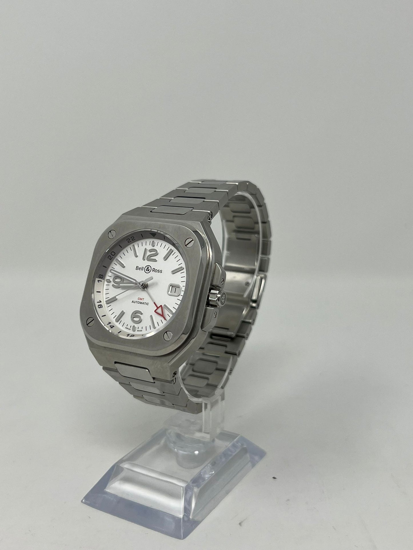 Bell & Ross BR 05 GMT Stainless Steel 41 MM - Stainless Steel Bracelet - White Dial - BR05G-SI-ST/SST