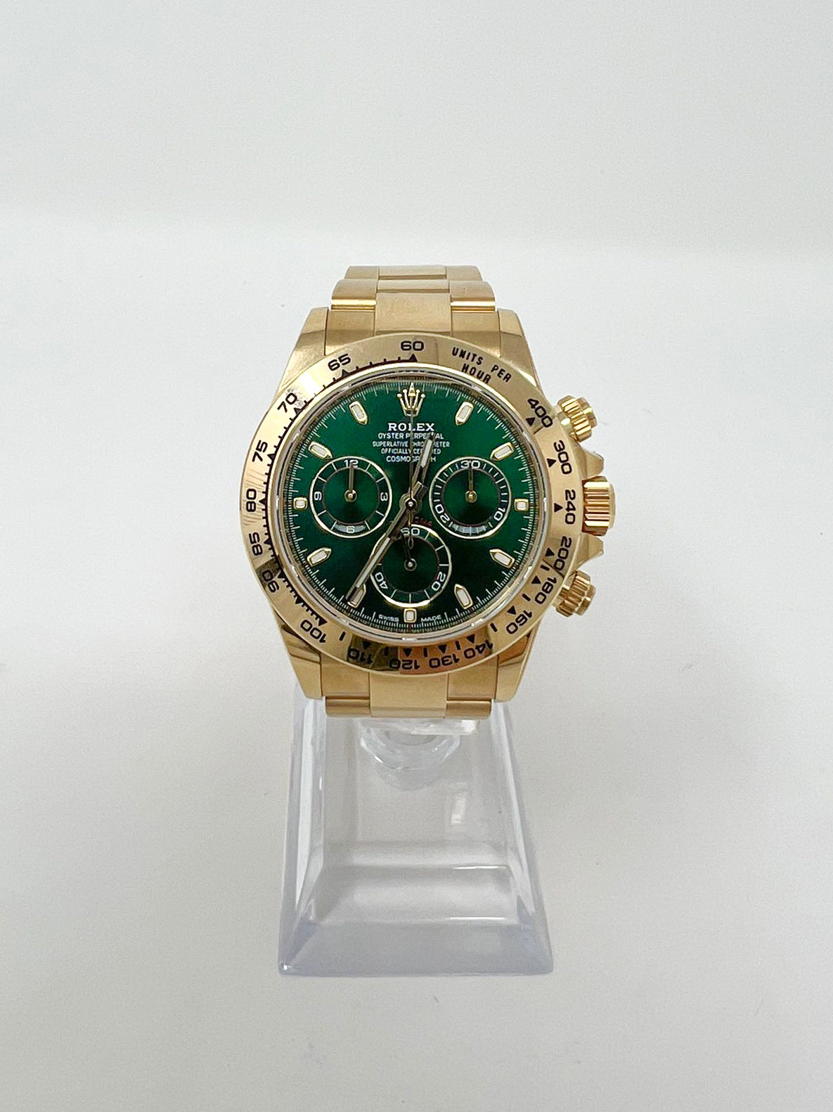 Rolex John Mayer Yellow Gold Daytona Watch - 40 MM - Oyster Bracelet - Green Dial - 116508 gri