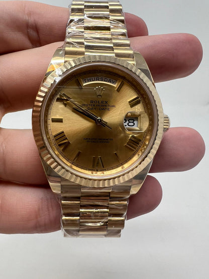 Rolex Presidential Yellow Gold Day-Date 40MM - President Bracelet Watch - Champagne Roman Dial - 228238-0006