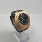 Audemars Piguet Royal Oak Pink Gold Selfwinding 41 MM - Black Leather Strap - Black Dial - 15510OR.OO.D002CR.02