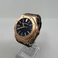 Audemars Piguet Royal Oak Pink Gold Selfwinding 41 MM - Black Leather Strap - Black Dial - 15510OR.OO.D002CR.02