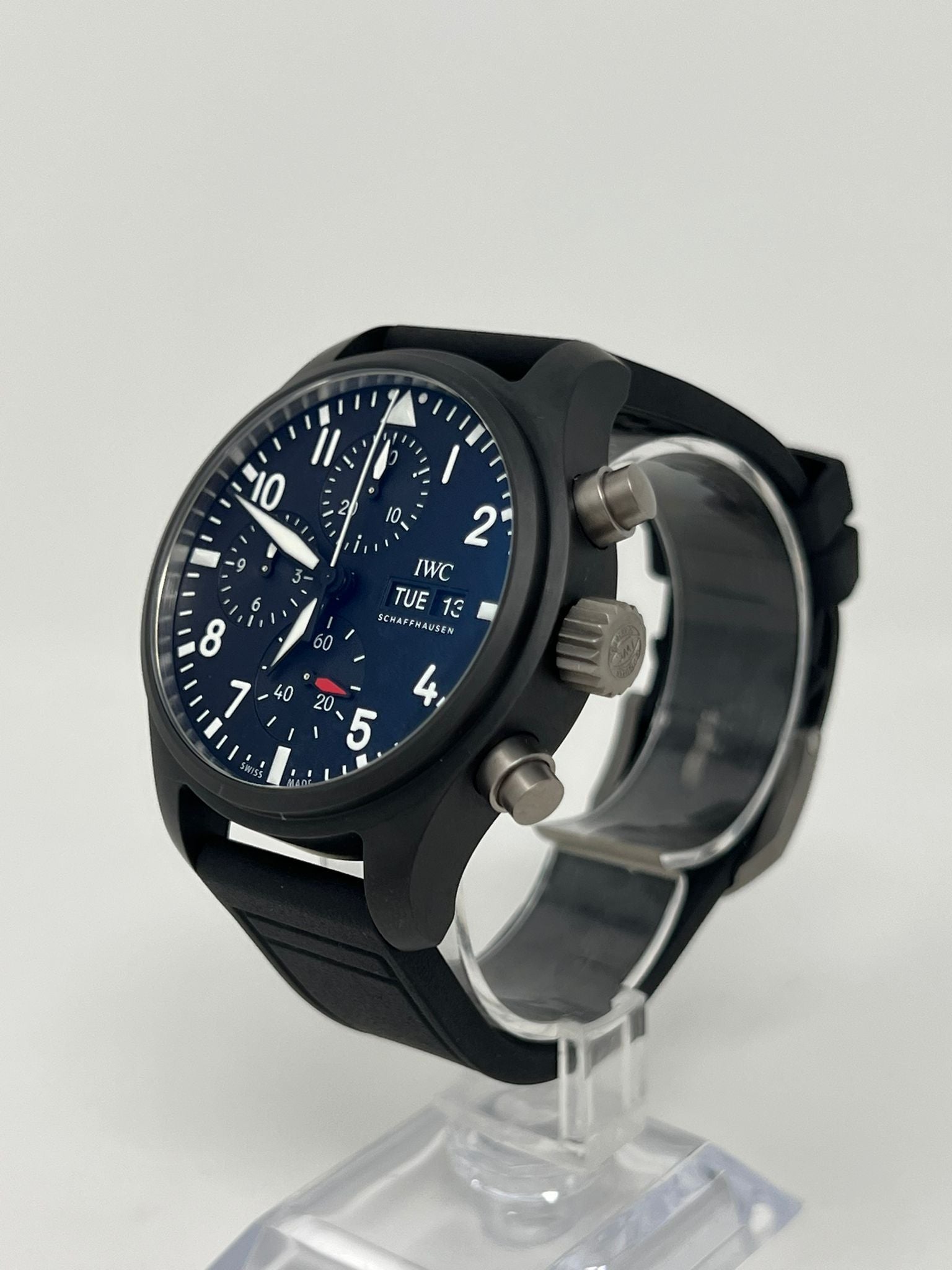 IWC Pilot's Watch Chronograph Ceramic 41 MM - Black Rubber Strap - Black Dial - IW389401