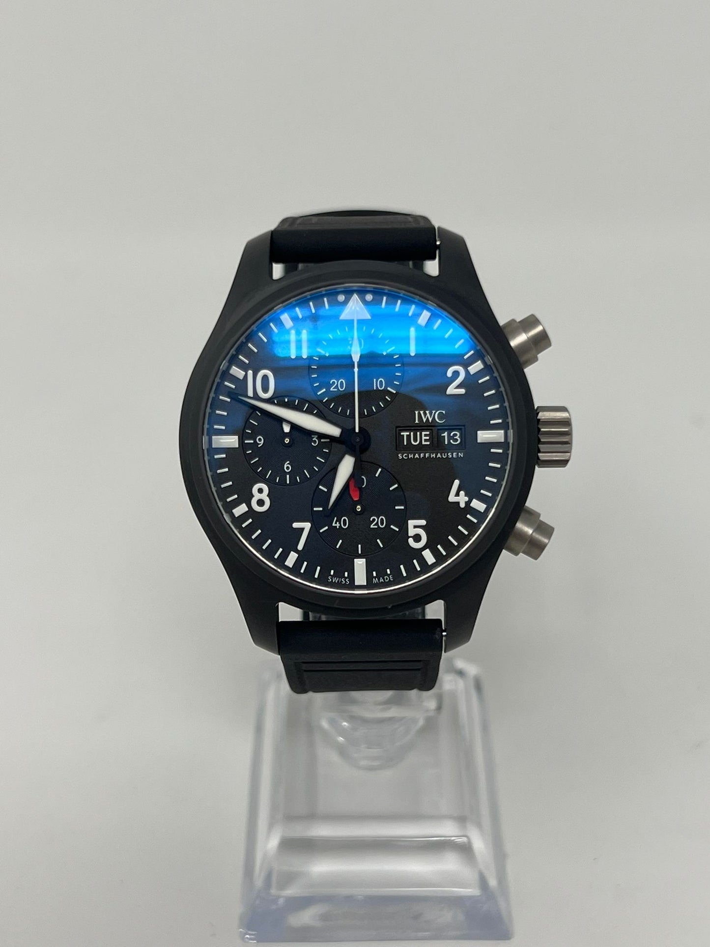 IWC Pilot's Watch Chronograph Ceramic 41 MM - Black Rubber Strap - Black Dial - IW389401