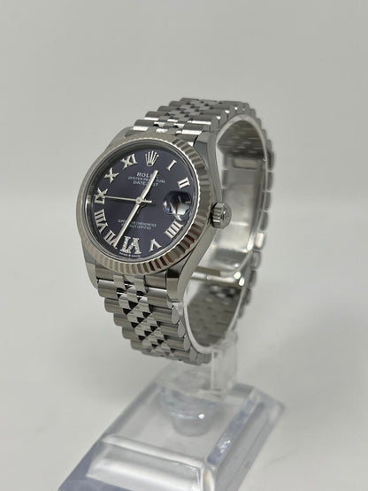Rolex Steel and White Gold Datejust - 31 MM - Jubilee Bracelet - Fluted Bezel - Aubergine Roman Diamond 6 Dial - 278274-0026