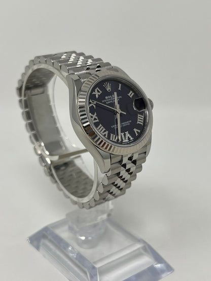 Rolex Steel and White Gold Datejust - 31 MM - Jubilee Bracelet - Fluted Bezel - Aubergine Roman Diamond 6 Dial - 278274-0026