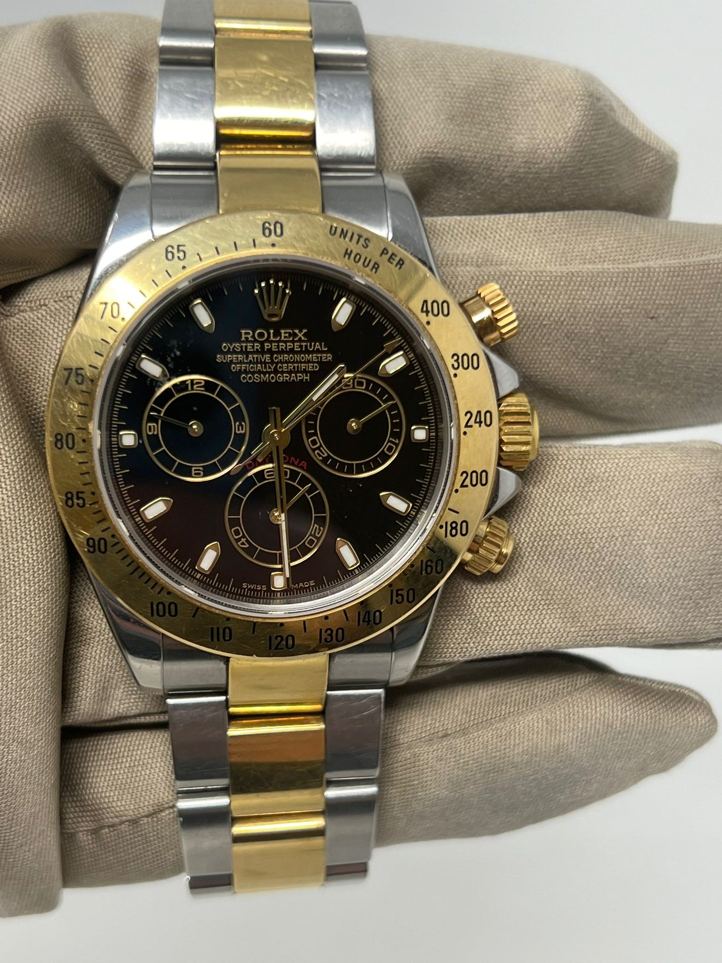 Rolex Yellow Gold And Stainless Steel Daytona 40 MM - Yellow Gold And Stainless Steel Bracelet - Black Dial - 116523 BLK