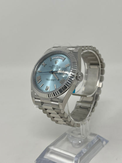 Rolex Presidential Platinum Day-Date 40MM - President Bracelet Watch - Ice Blue Roman Dial - 228236-0012