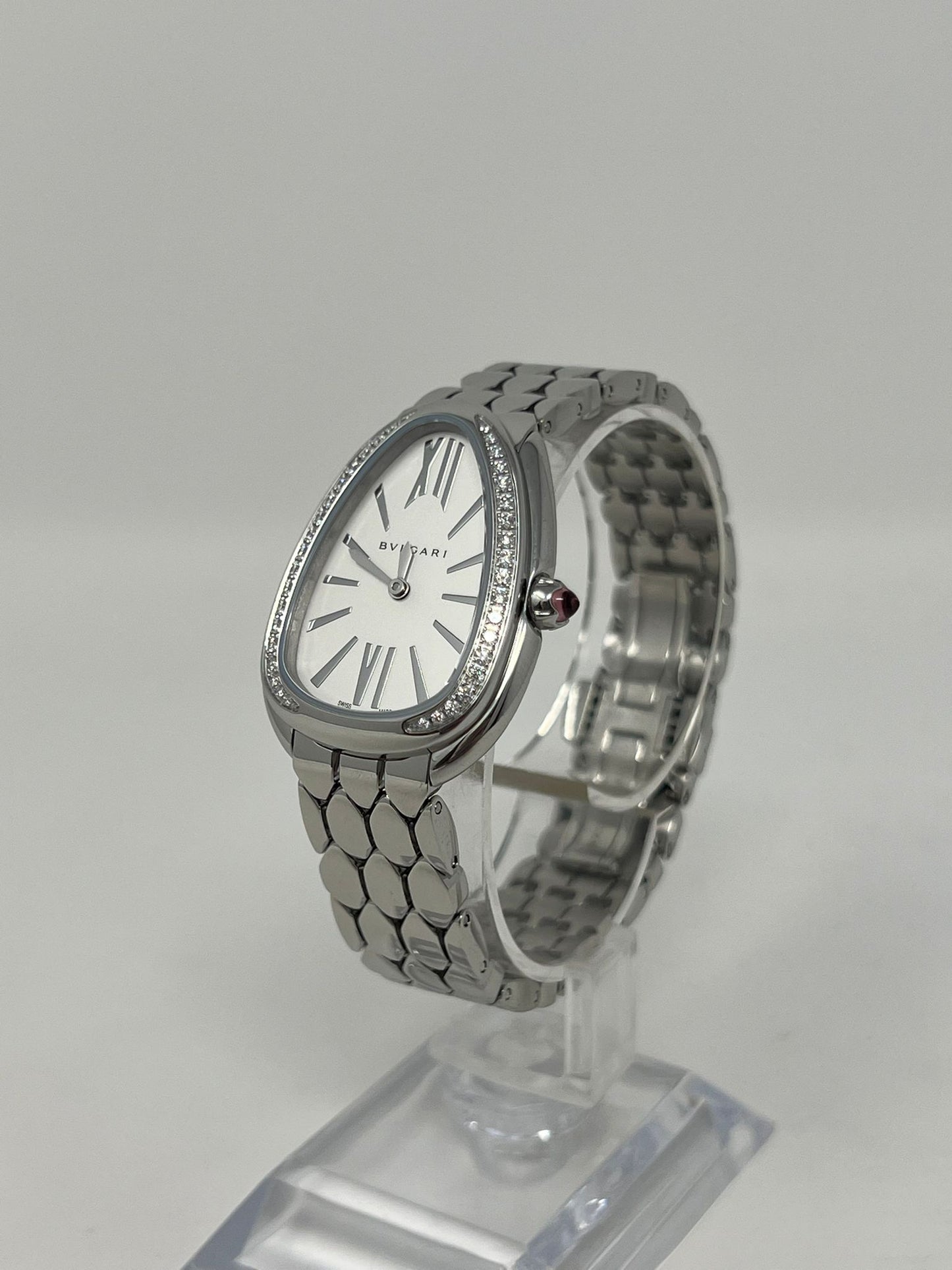 Bvlgari Serpenti Seduttori - Stainless Steel 33 MM - Stainless Steel Bracelet - White Silver Dial - 103361