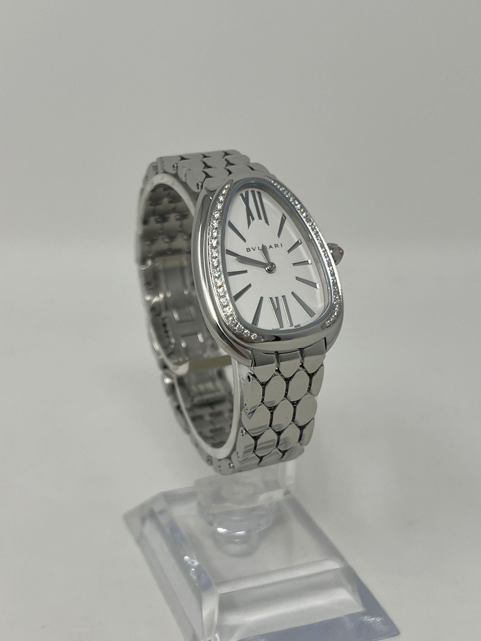 Bvlgari Serpenti Seduttori - Stainless Steel 33 MM - Stainless Steel Bracelet - White Silver Dial - 103361