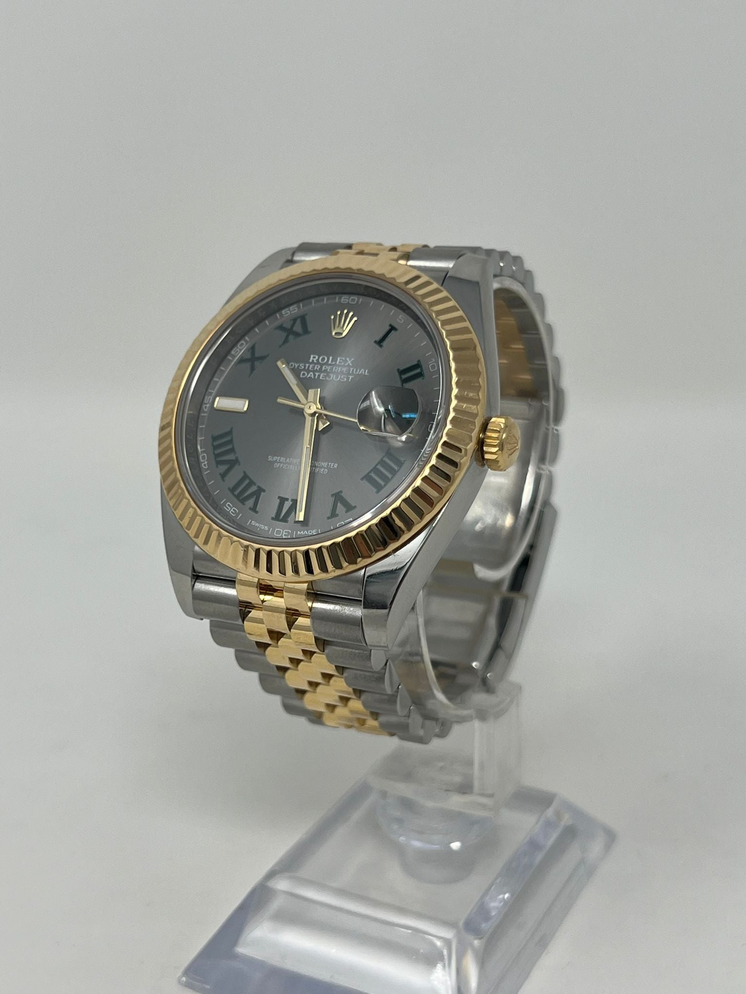 Rolex Stainless Steel and Yellow Gold Datejust 41 MM - Jubilee Bracelet - Fluted Bezel - Wimbledon Dial - 126333 slgrj