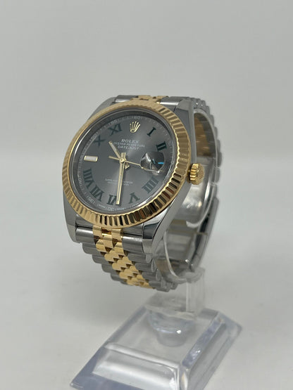 Rolex Stainless Steel and Yellow Gold Datejust 41 MM - Jubilee Bracelet - Fluted Bezel - Wimbledon Dial - 126333-0020