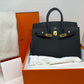 Hermès Birkin 25  -  Sellier in Noir Epsom Leather Gold Hardware)