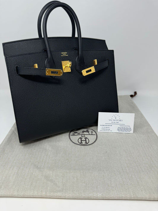 Hermès Birkin 25  -  Sellier in Noir Epsom Leather Gold Hardware