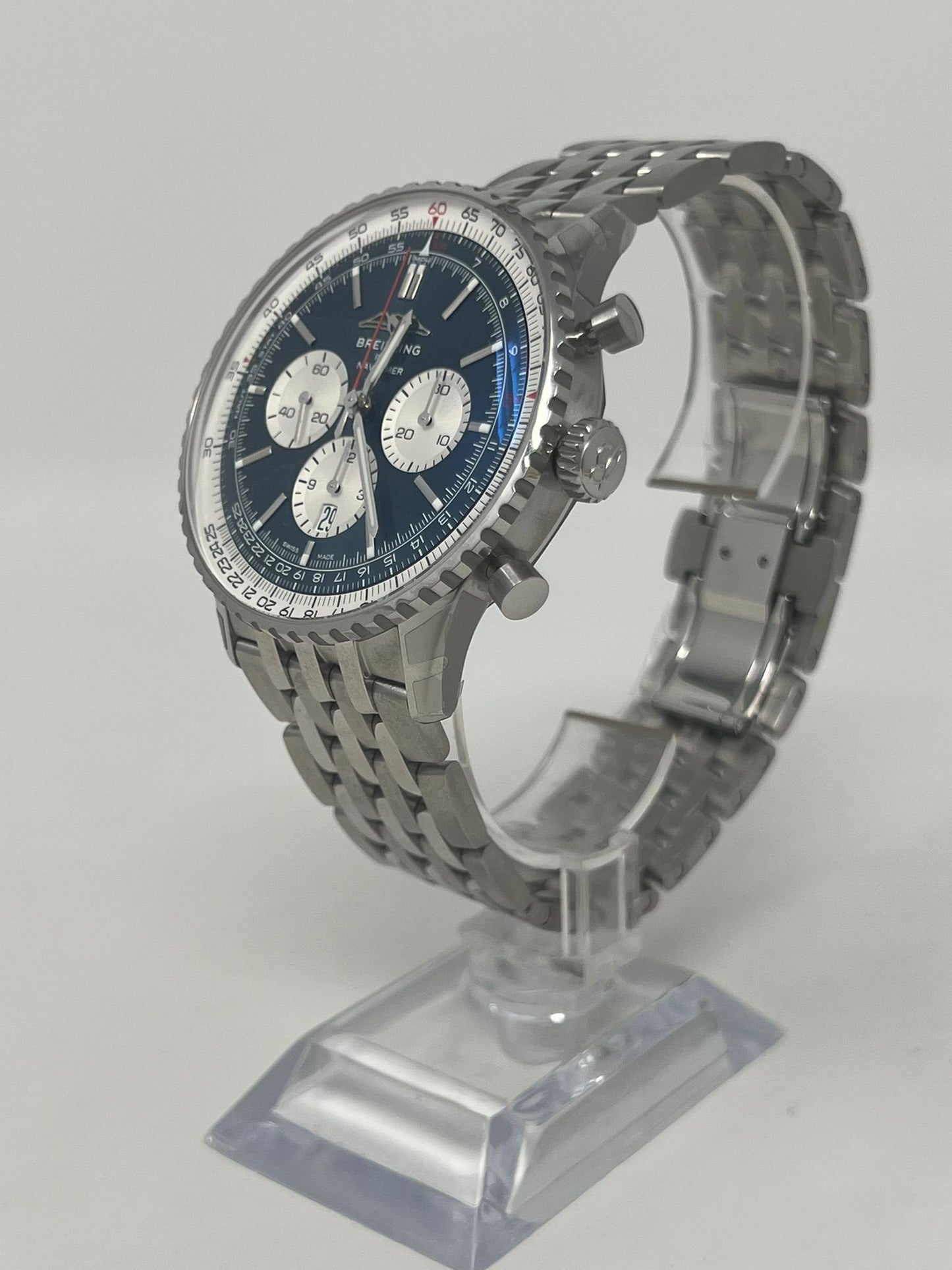 Breitling Navitimer Stainless Steel 46 MM - Stainless Steel Bracelet - Blue Dial - AB0137211C1A1