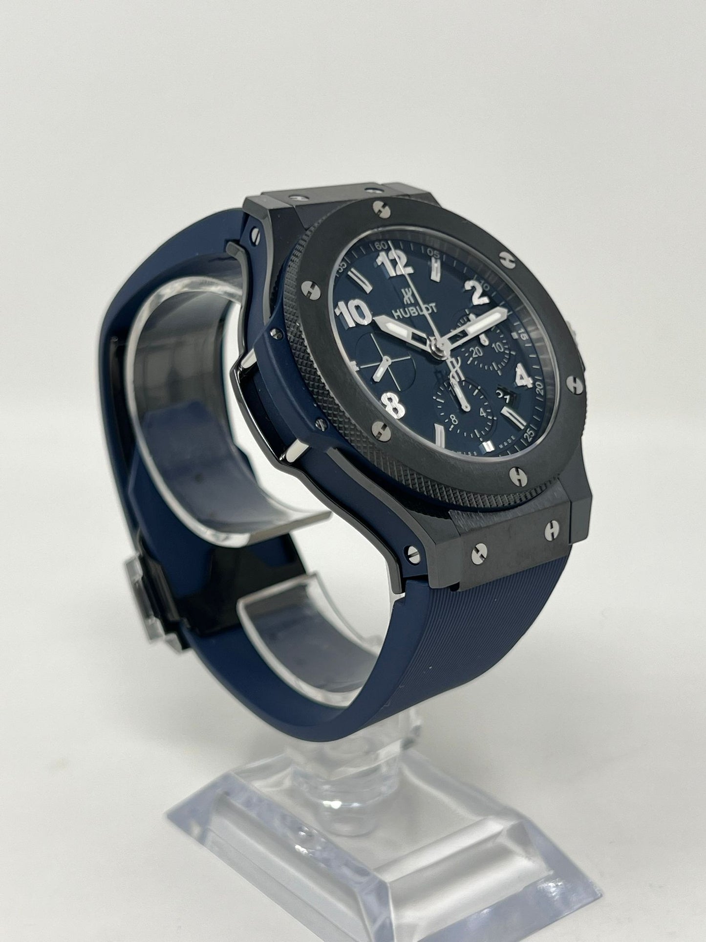 Hublot Big Bang Ceramic 44 MM - Blue Rubber Straps - &nbsp;Blue Dial - 301.CM.710.RX