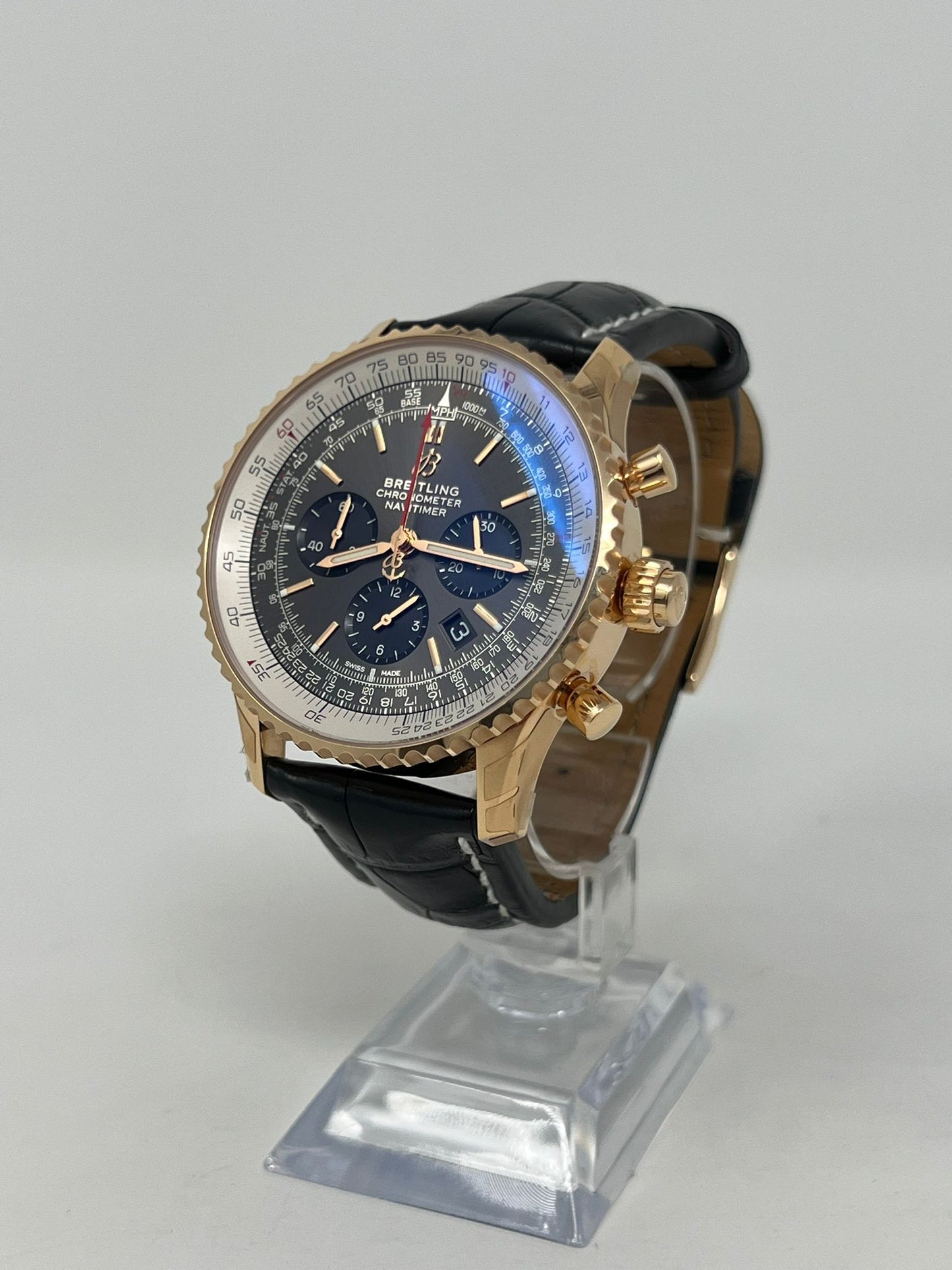 Breitling Navitimer B03 Chronograph Rattrapante 45 MM - Alligator leather strap - Anthracite dial - RB0311E61F1P1