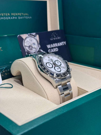 Rolex Oystersteel Cosmograph Daytona Watch - 40 MM - Oyster Bracelet - Black Ceramic Bezel - White Index Dial - 126500LN-0001