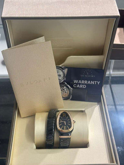 Bvlgari Serpenti Spiga - 35 MM - Black Ceramic - Black Dial - 102532