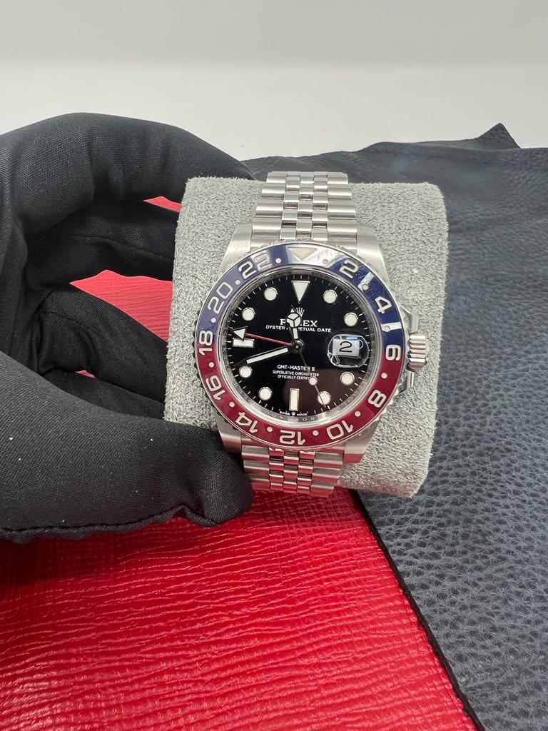Rolex Stainless Steel GMT-Master II Watch - 40 MM - Jubilee Bracelet - Black Dial - 126710BLRO j